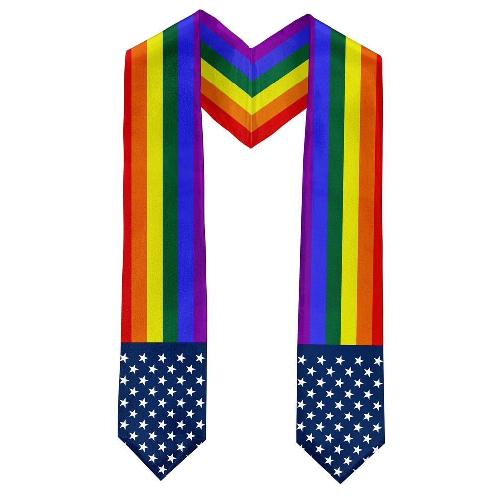 3957 Rainbow Stars and Strips GradSeason Scarf Unisex Adult LGBTQ